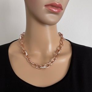 Lauren Ralph Lauren Red Gold-Tone Chain Collar Necklace